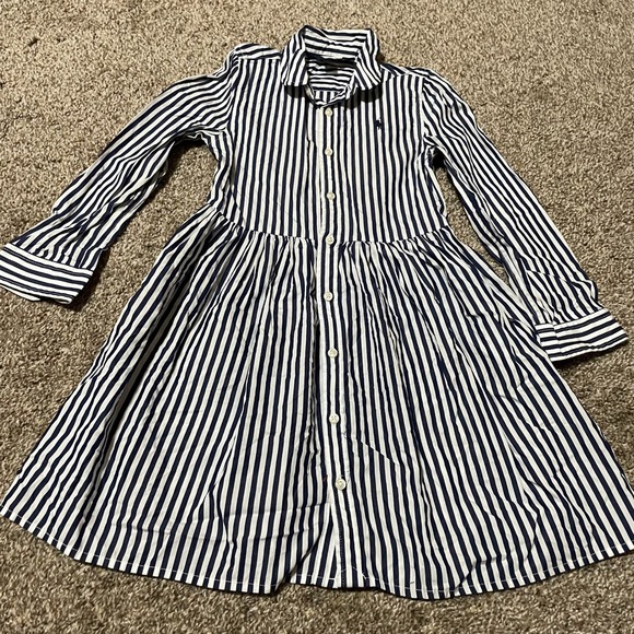 Polo Ralph Lauren Kids Striped Shirt Dress, Long Sleeve - Picture 1 of 4